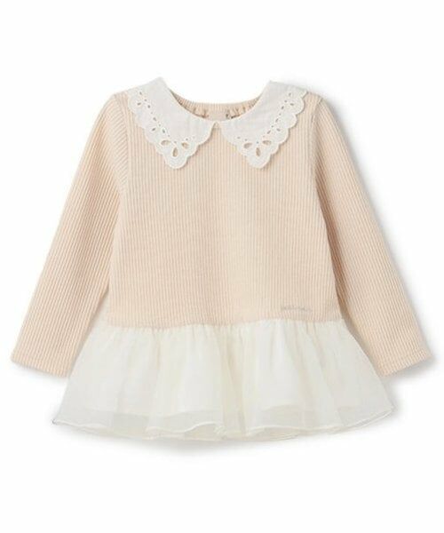 petit main / プティマイン その他トップス | 【リンク】えりレースチュールチュニック(キッズ)（ライト ピンク）