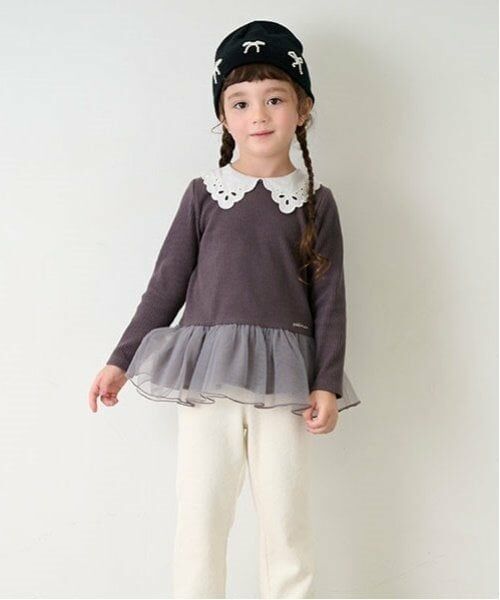 petit main / プティマイン その他トップス | 【リンク】えりレースチュールチュニック(キッズ) | 詳細2