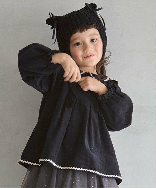 petit main / プティマイン シャツ・ブラウス | 【リンク】シャコールブラウス(キッズ)（紺）