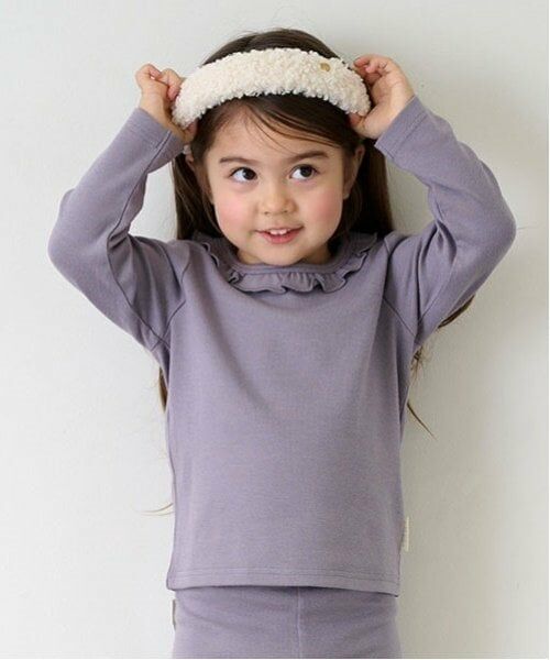 petit main / プティマイン Tシャツ | 【フワもちっと】吸湿発熱ちびフリル長T | 詳細1