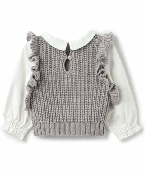 petit main / プティマイン ニット・セーター | 【リンク】パールリボン付ニットベスト(キッズ) | 詳細11