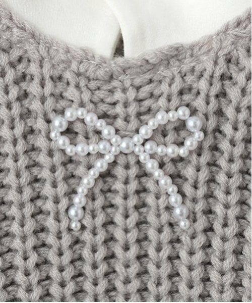 petit main / プティマイン ニット・セーター | 【リンク】パールリボン付ニットベスト(キッズ) | 詳細13