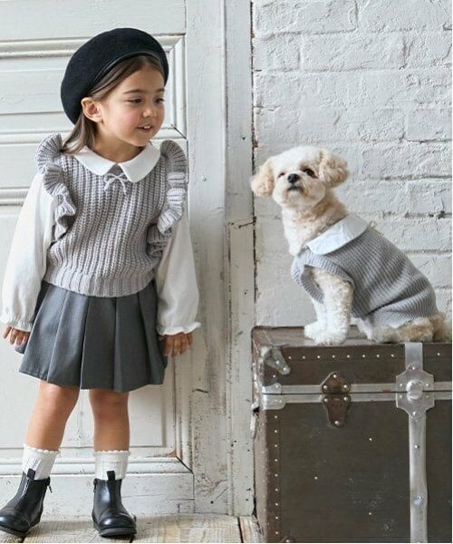 petit main / プティマイン ニット・セーター | 【リンク】パールリボン付ニットベスト(キッズ) | 詳細2