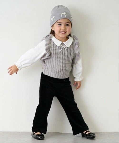 petit main / プティマイン ニット・セーター | 【リンク】パールリボン付ニットベスト(キッズ) | 詳細6