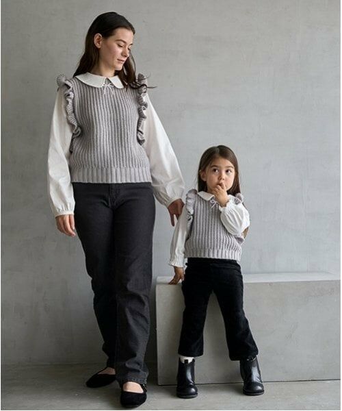 petit main / プティマイン ニット・セーター | 【リンク】パールリボン付ニットベスト(キッズ) | 詳細8