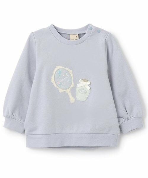 petit main / プティマイン スウェット | 【リンク】キラキラモチーフトレーナー(キッズ)（ライト ブルー）