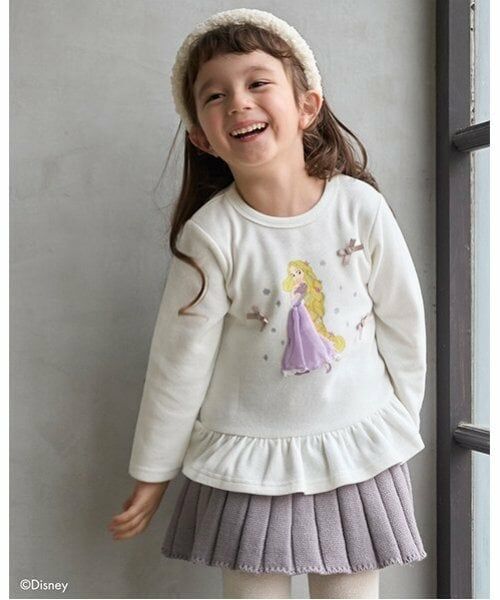 petit main / プティマイン Tシャツ | 【Disney】グラフィック長T（オフ ホワイト）