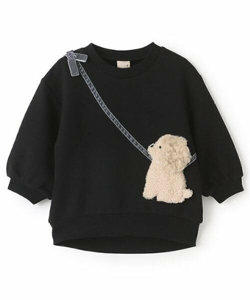 petit main / プティマイン スウェット | 【吸湿発熱/リンク】ふわふわプードルトレーナー（黒）