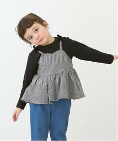 petit main / プティマイン Tシャツ | 【リンク】チェックドッキング長T(キッズ)