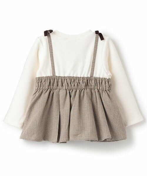 petit main / プティマイン Tシャツ | 【リンク】チェックドッキング長T(キッズ) | 詳細11