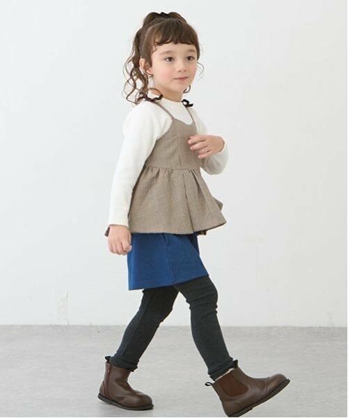 petit main / プティマイン Tシャツ | 【リンク】チェックドッキング長T(キッズ) | 詳細2