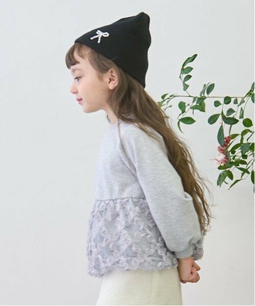 petit main / プティマイン スウェット | 【リンク】ジャガードペプラムトレーナー(キッズ) | 詳細1