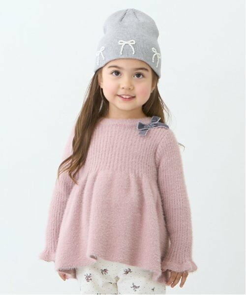 petit main / プティマイン ニット・セーター | 【リンク】ラメペプラムニット(キッズ)（ピンク）