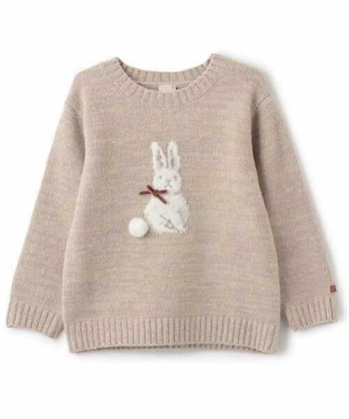 petit main / プティマイン ニット・セーター | 【リンク/フワもちっと】アニマルニット(キッズサイズ)（モカ茶）