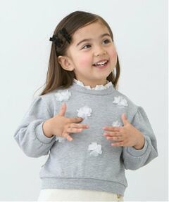 petit main / プティマイン スウェット | 【吸水速乾/リンク】花モチーフトレーナー(キッズサイズ)