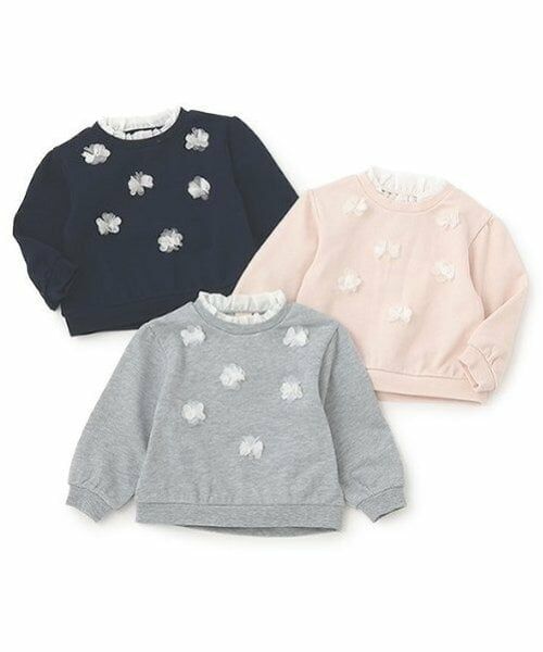 petit main / プティマイン スウェット | 【吸水速乾/リンク】花モチーフトレーナー(キッズサイズ) | 詳細11