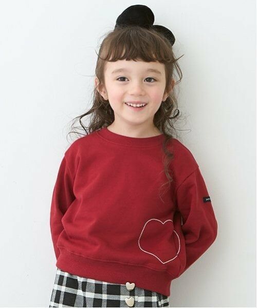 petit main / プティマイン スウェット | 【Re:Yarn】ハートトレーナー（赤）