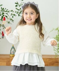 petit main / プティマイン シャツ・ブラウス | 【リンク】シャギードッキングブラウス(キッズ)