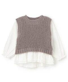 petit main / プティマイン シャツ・ブラウス | 【リンク】シャギードッキングブラウス(キッズ)