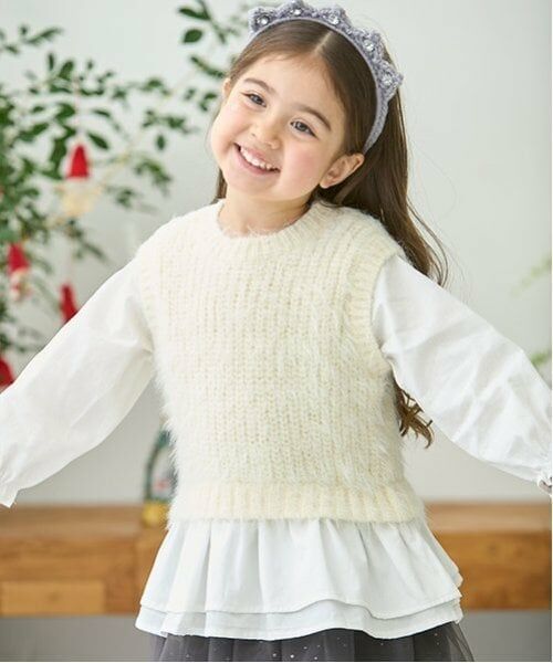 petit main / プティマイン シャツ・ブラウス | 【リンク】シャギードッキングブラウス(キッズ) | 詳細1