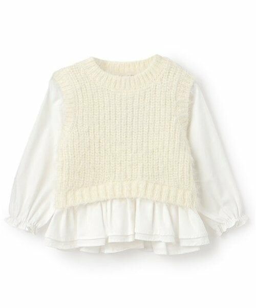 petit main / プティマイン シャツ・ブラウス | 【リンク】シャギードッキングブラウス(キッズ) | 詳細2