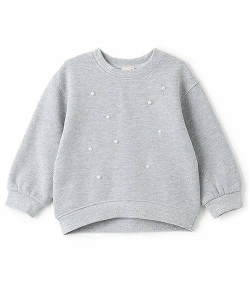 petit main / プティマイン スウェット | 【リンク】パールトレーナー(キッズ)（トップ グレー）