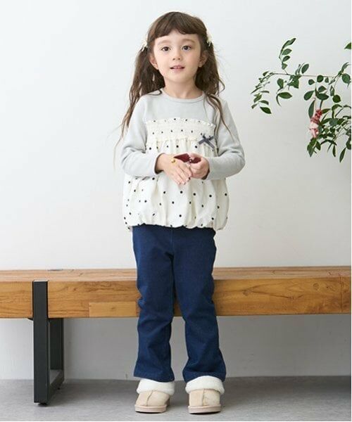 petit main / プティマイン Tシャツ | ドットバルーンドッキング長T | 詳細1