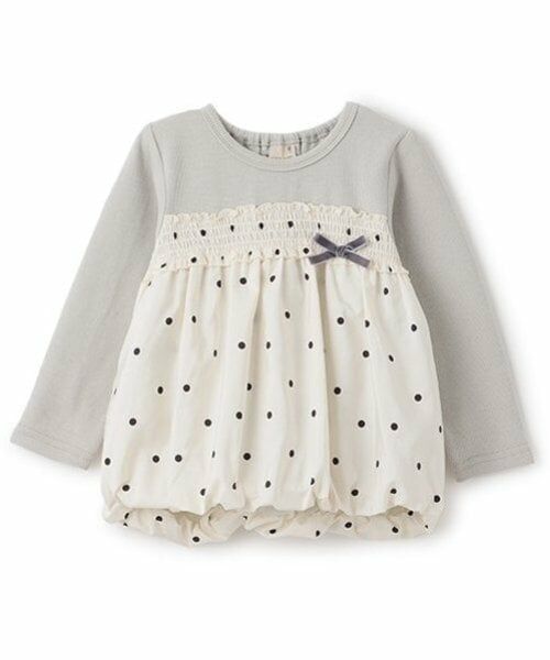 petit main / プティマイン Tシャツ | ドットバルーンドッキング長T | 詳細11