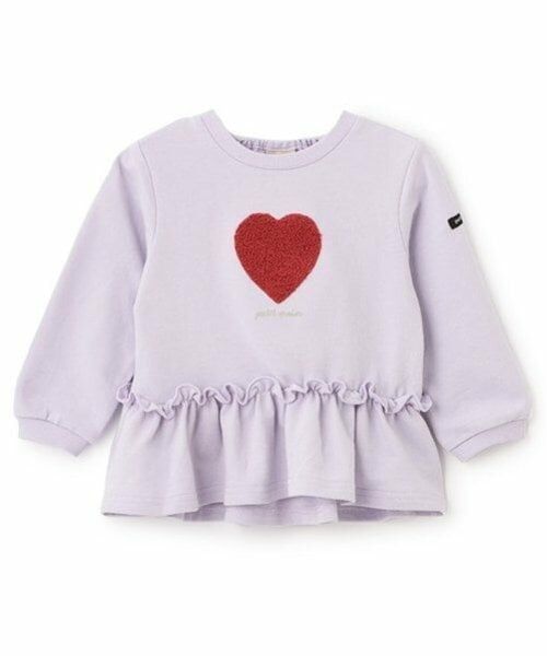 petit main / プティマイン スウェット | 【リンク】ハートペプラムトレーナー(キッズ)（ラベンダー）