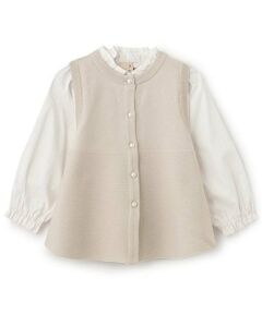 petit main / プティマイン シャツ・ブラウス | 【リンク】フレアベストドッキングトップス(キッズ)