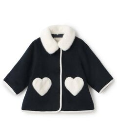 petit main / プティマイン その他アウター | ファー衿ハートポケットコート