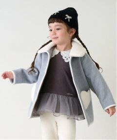 petit main / プティマイン その他アウター | ファー衿ハートポケットコート