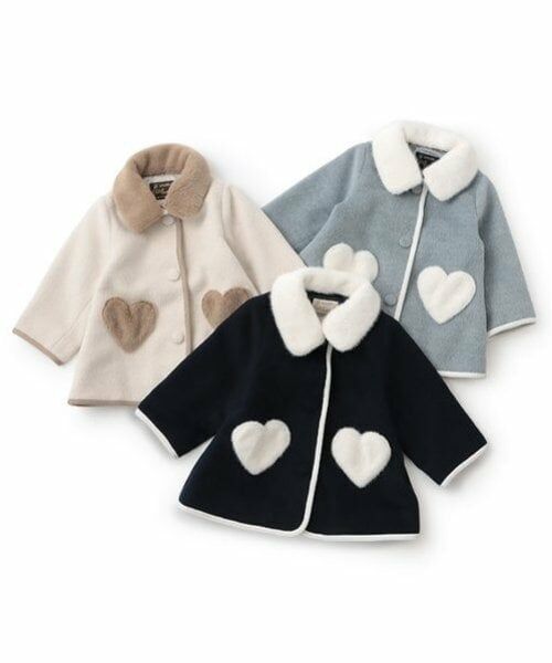 petit main / プティマイン その他アウター | ファー衿ハートポケットコート | 詳細13
