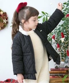 petit main / プティマイン ブルゾン | 【リンク】ファー衿キルト中綿ジャケット(キッズ)