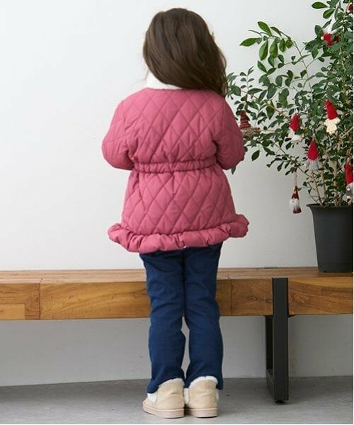 petit main / プティマイン ブルゾン | 【リンク】ファー衿キルト中綿ジャケット(キッズ) | 詳細1