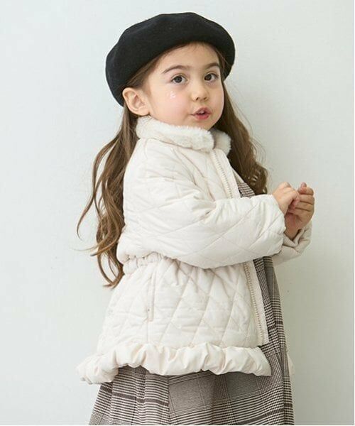petit main / プティマイン ブルゾン | 【リンク】ファー衿キルト中綿ジャケット(キッズ) | 詳細3