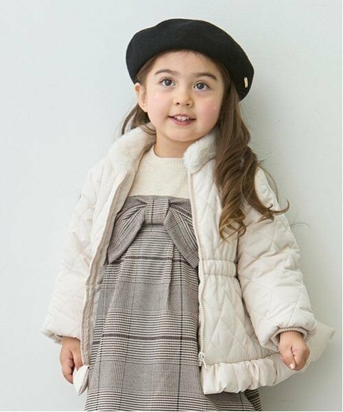 petit main / プティマイン ブルゾン | 【リンク】ファー衿キルト中綿ジャケット(キッズ) | 詳細5