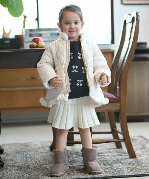 petit main / プティマイン ブルゾン | 【リンク】ファー衿キルト中綿ジャケット(キッズ) | 詳細7