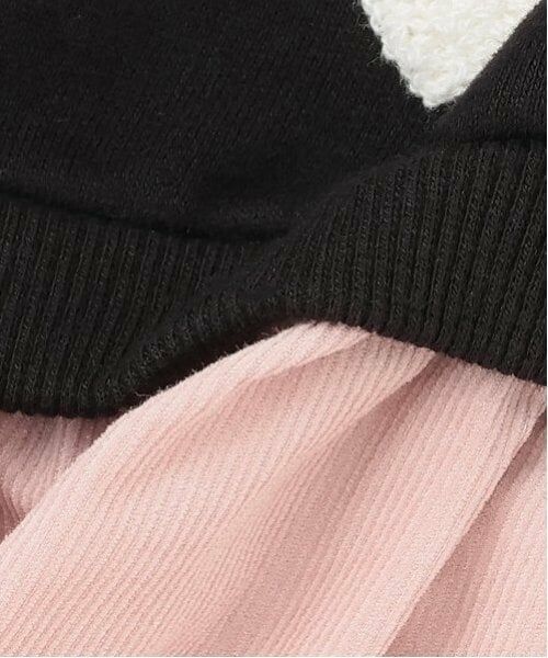 petit main / プティマイン ミニ丈・ひざ丈ワンピース | ハート刺しゅう切り替えワンピース | 詳細10