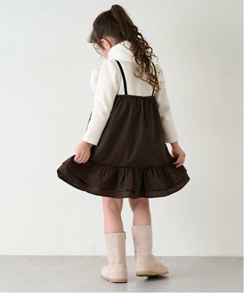 petit main / プティマイン ミニ丈・ひざ丈ワンピース | 【リンク】ギンガムドッキングワンピース(キッズ) | 詳細2