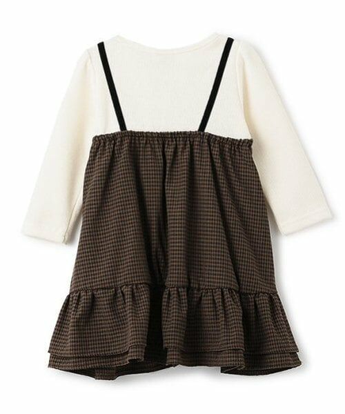 petit main / プティマイン ミニ丈・ひざ丈ワンピース | 【リンク】ギンガムドッキングワンピース(キッズ) | 詳細3