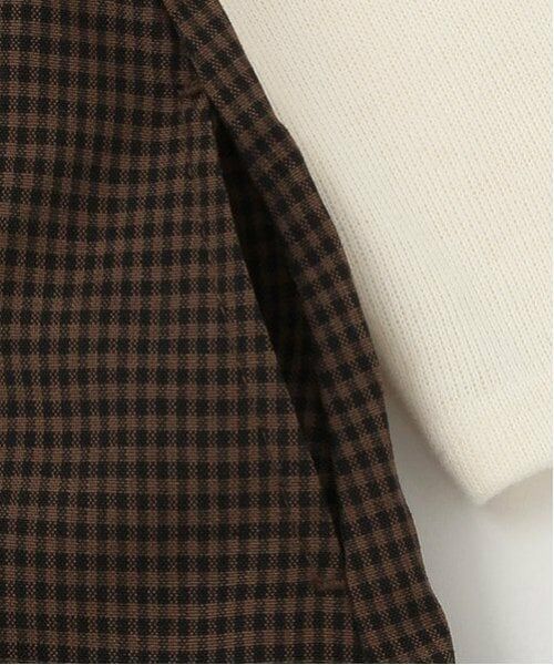 petit main / プティマイン ミニ丈・ひざ丈ワンピース | 【リンク】ギンガムドッキングワンピース(キッズ) | 詳細5