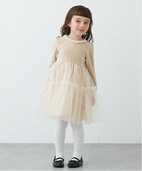 petit main / プティマイン ミニ丈・ひざ丈ワンピース | 【リンク】ベロアチュールワンピース(キッズ) | 詳細1