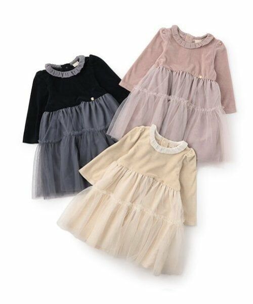 petit main / プティマイン ミニ丈・ひざ丈ワンピース | 【リンク】ベロアチュールワンピース(キッズ) | 詳細18