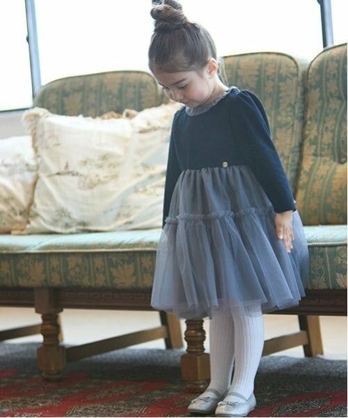 petit main / プティマイン ミニ丈・ひざ丈ワンピース | 【リンク】ベロアチュールワンピース(キッズ) | 詳細7