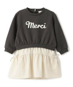 petit main / プティマイン ミニ丈・ひざ丈ワンピース | 【リンク】ロゴドッキングワンピース(キッズ)