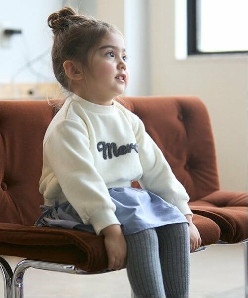 petit main / プティマイン ミニ丈・ひざ丈ワンピース | 【リンク】ロゴドッキングワンピース(キッズ) | 詳細1