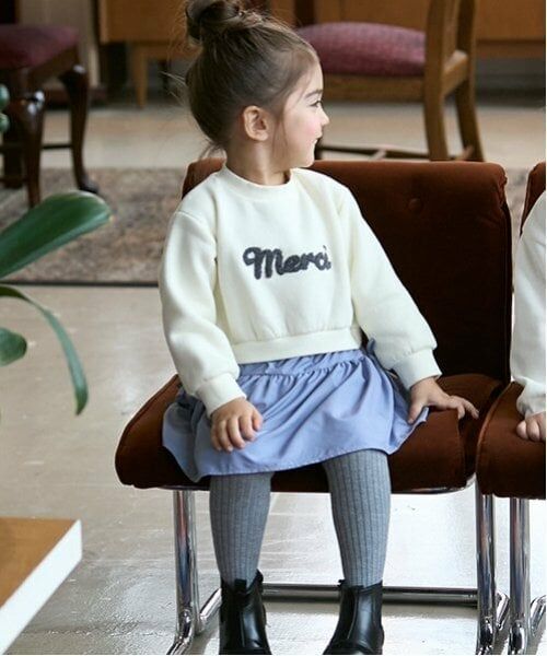 petit main / プティマイン ミニ丈・ひざ丈ワンピース | 【リンク】ロゴドッキングワンピース(キッズ) | 詳細3