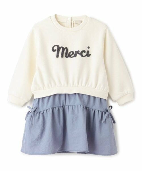 petit main / プティマイン ミニ丈・ひざ丈ワンピース | 【リンク】ロゴドッキングワンピース(キッズ) | 詳細5