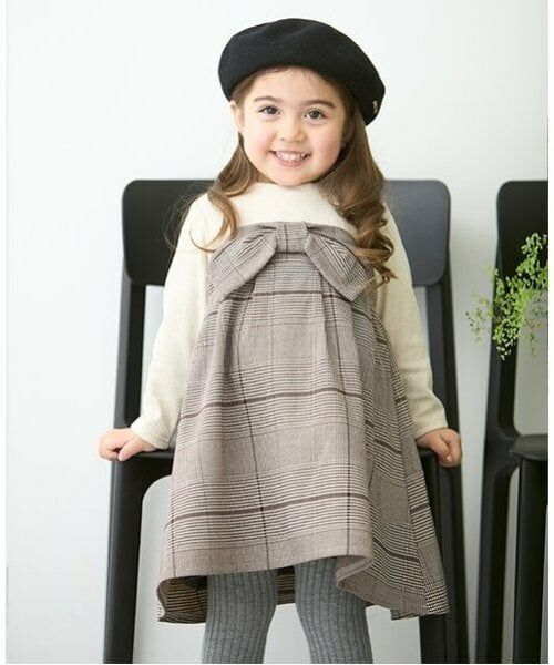 petit main / プティマイン ミニ丈・ひざ丈ワンピース | 【リンク】チェックリボンワンピース(キッズ) | 詳細1